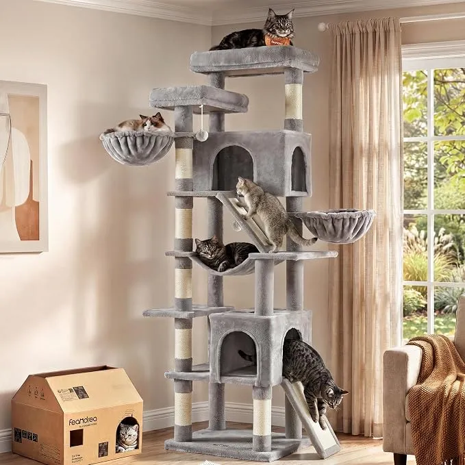 Feandrea Árbol para Gatos de 206 cm con Rascador Grande y Alta Carga