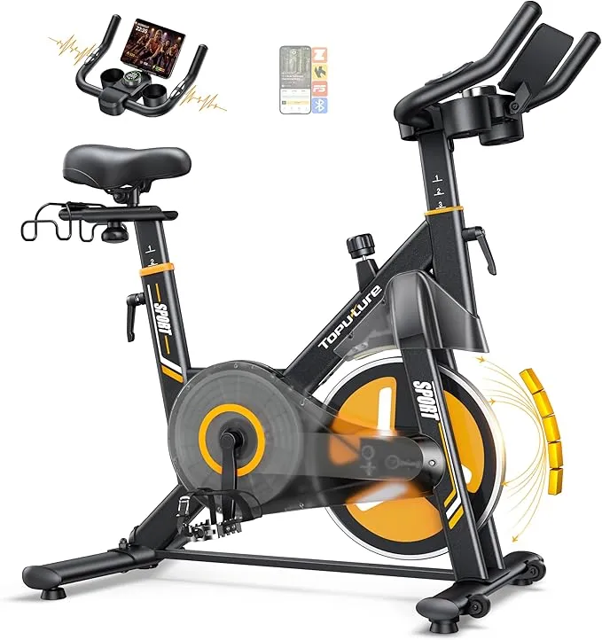 Toputure Bicicleta Estática Electromagnética con APP y 32 Niveles de Resistencia