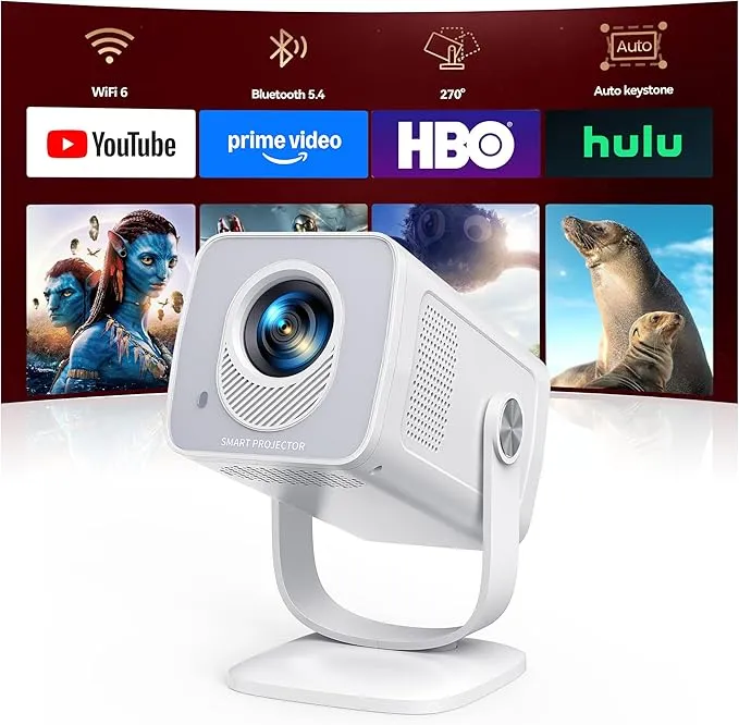 Proyector Portátil 4K/1080P con Android 14 y WiFi 6