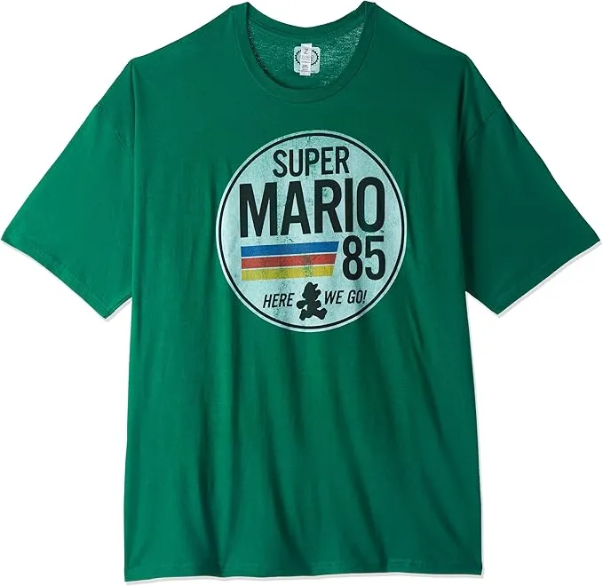 Nintendo Men's Mario is Go T-Shirt, X-Large, Kelly