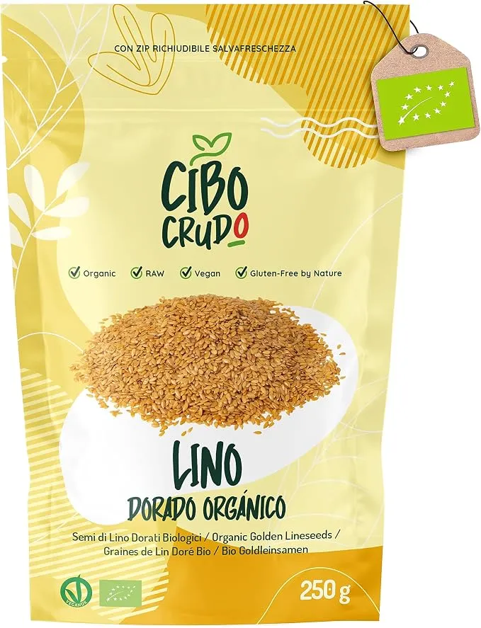Semillas de Lino Dorado Orgánicas 250g - Ricas en Fibra y Omega 3