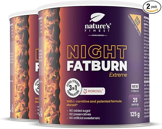 Nature's Finest Night Burn Extreme Pack 2 Bebida Nocturna Adelgazante Sabor Naranja