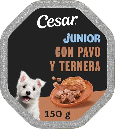 Cesar Tarrina Junior Pack 14 Unidades Sabor Ternera y Pavo
