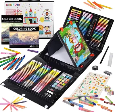 KINSPORY 290 piezas Maletin Pinturas para Niños, Juegos de Dibujo