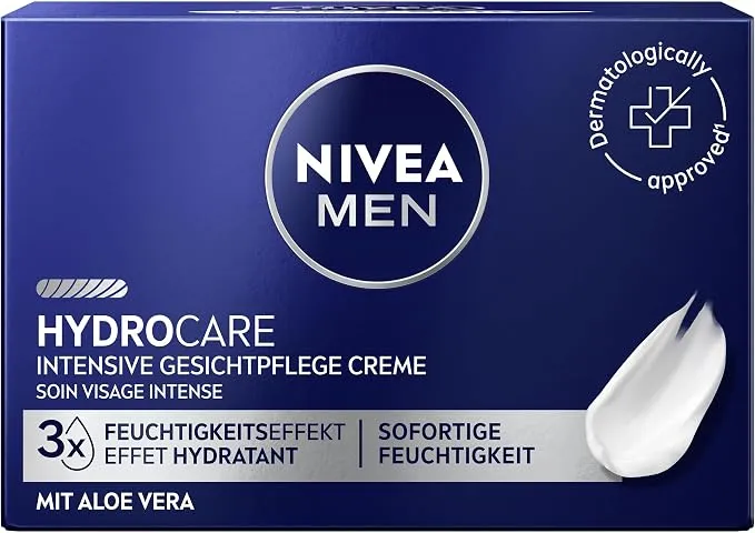NIVEA MEN Crema Facial Intensiva Hydrocare 48h con Aloe Vera y Pro Vitamina B5 (50 ml)