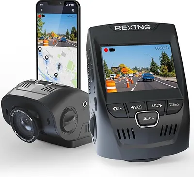 RexingUSA Cámara de salpicadero de Coche V1-4K Ultra HD GPS