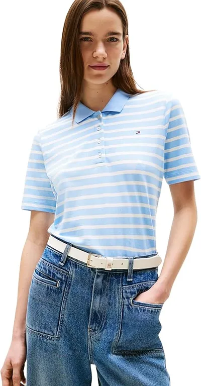 Tommy Hilfiger Polo de Manga Corta Mujer 1985 Pique Regular Fit