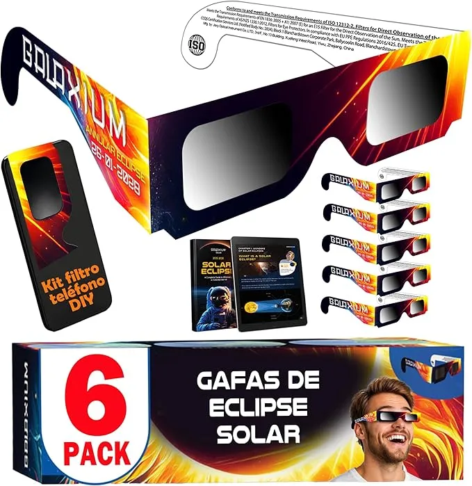 Pack 6 gafas Galaxium para eclipse solar