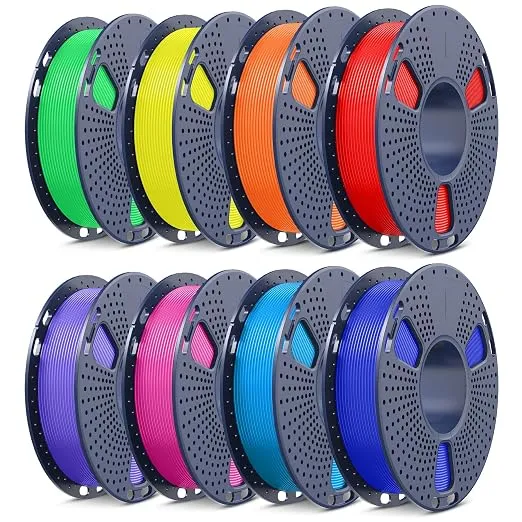 Pack 8 Rollos Filamento PLA+ SUNLU para Impresión 3D
