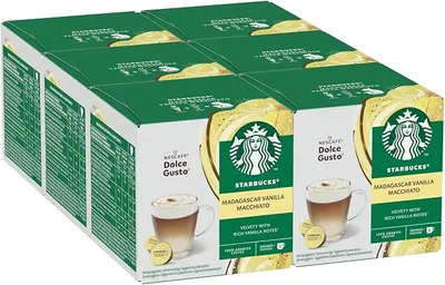 STARBUCKS Vanilla Macchiato de Nescafé Dolce Gusto, Cápsulas de Café 6 x 12 (72 Cápsulas)
