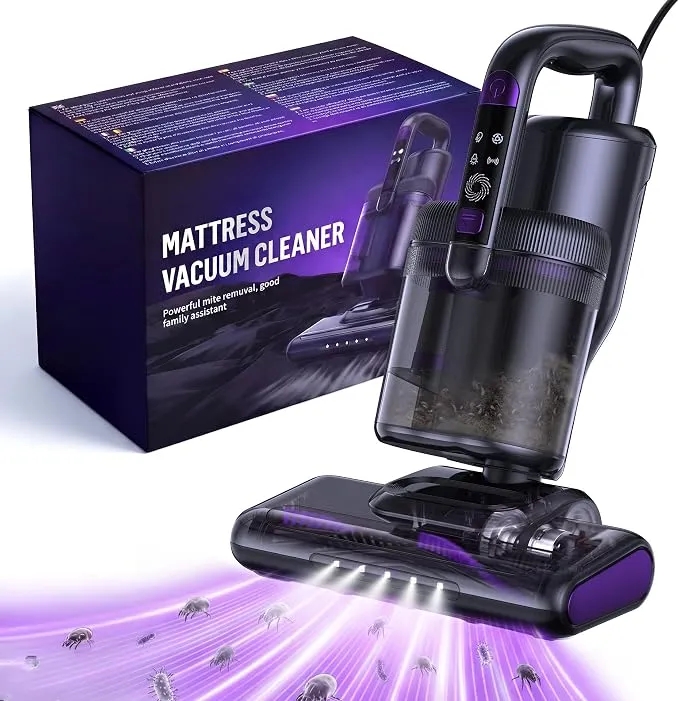 Aspiradora Antiacaros de Mano con Luz UV-C y Calentamiento