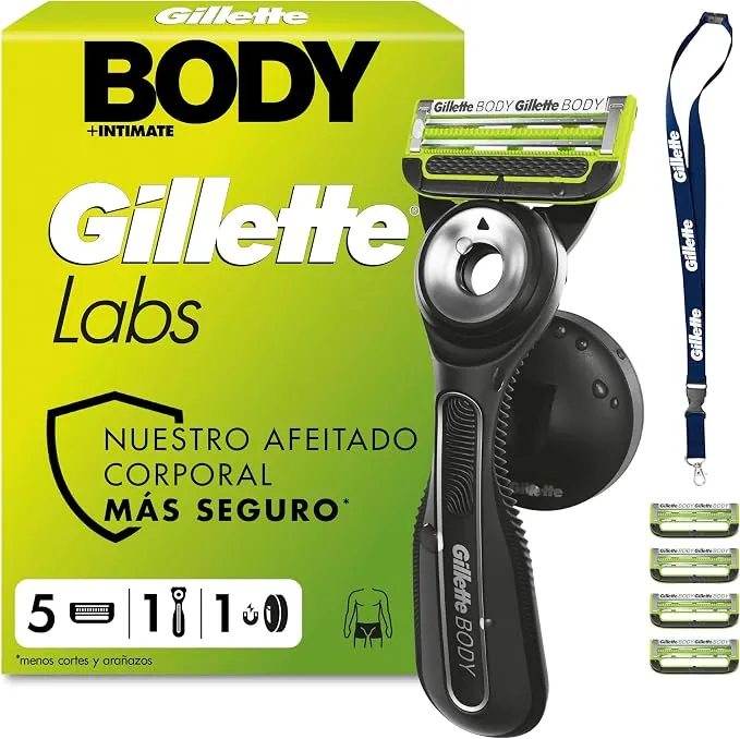 Gillette Labs Body + Intimate Maquinilla Corporal con 5 Recambios