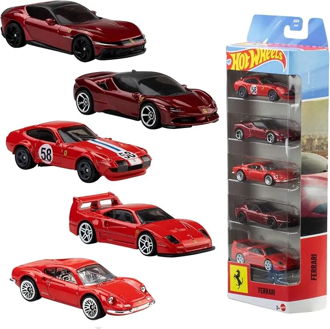 Lote de 5 Coches Hot Wheels Ferrari a Escala 1:64