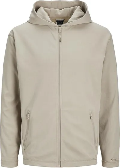 JACK & JONES Sudadera con Capucha para Hombre con Cremallera Monocolor