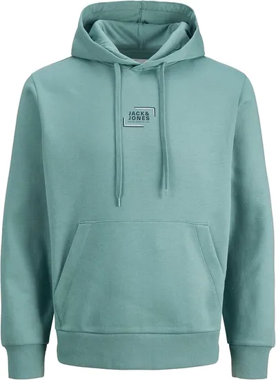 Sudadera con Capucha Jack & Jones Jjcorp Graphic Sweat Hood Noos Azul Mineral, Talla M