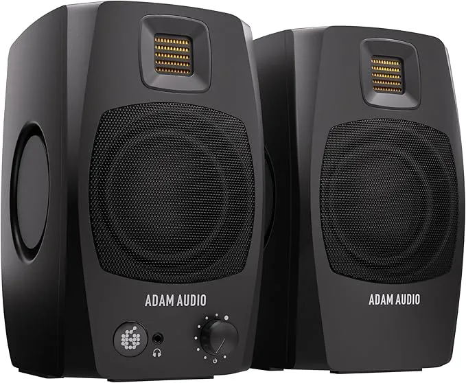 ADAM Audio D3V: Sistema de Monitores de Mesa Activos con USB-C (Par, Negro)
