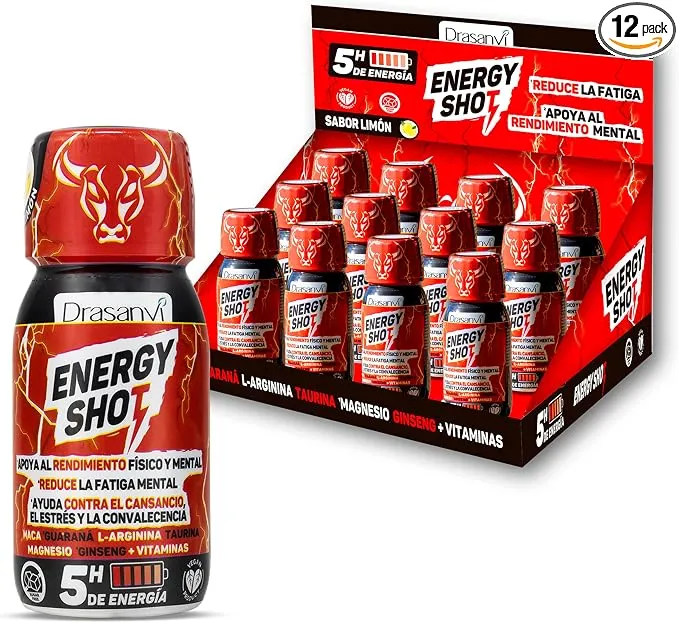 Pack 12 Energy Shots Drasanvi Sabor Limón 60ml