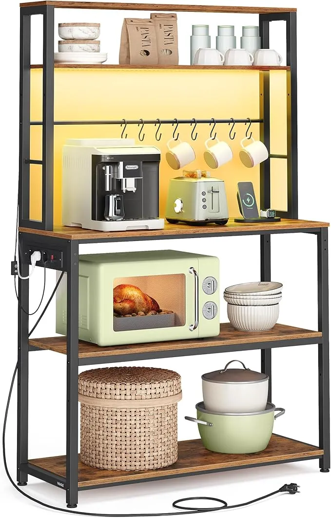 VASAGLE EstanterÃa de Cocina con LED, para Microondas