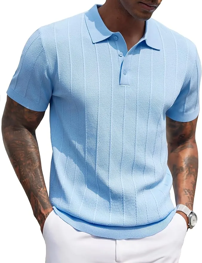 Polo COOFANDY Manga Corta para Hombre - Elegancia Casual y Deportiva