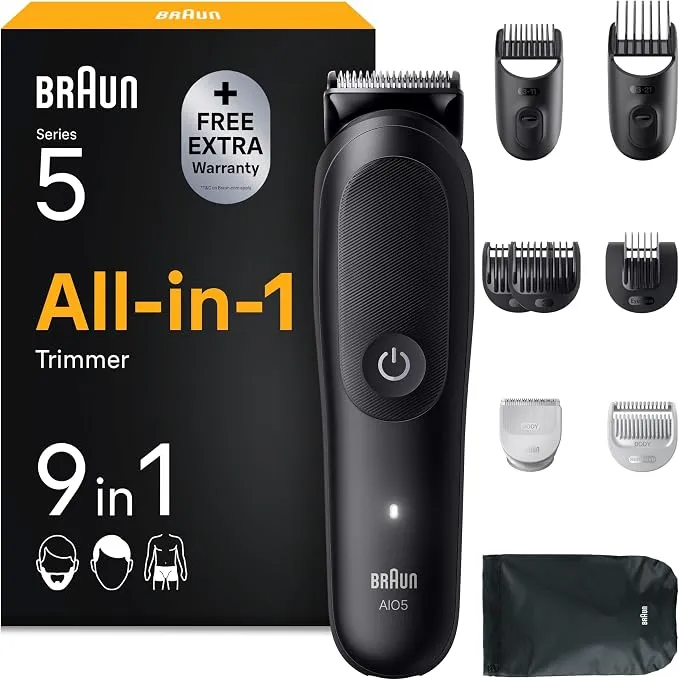 Braun Series 5 AIO5535n: Recortadora Todo en Uno con 9 Accesorios