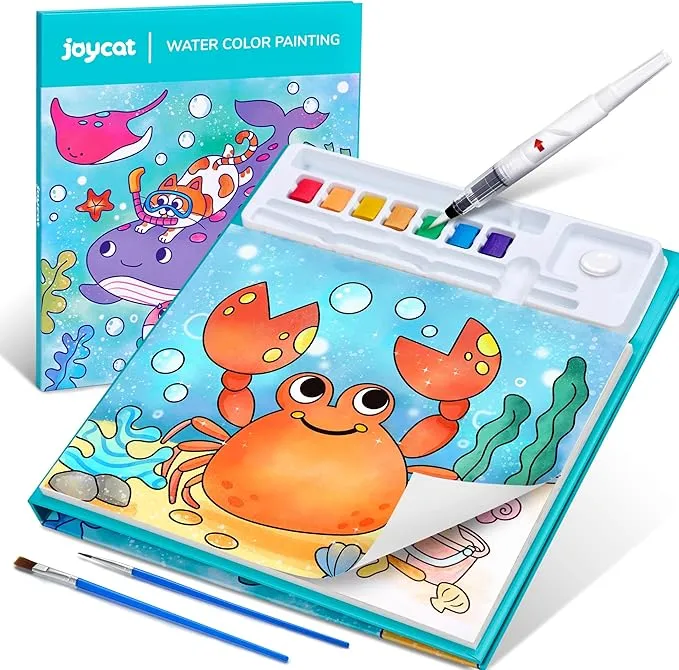 Libro de Colorear con Acuarelas JoyCat para Niños de 3-8 Años