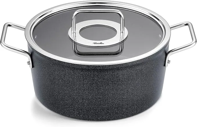 Olla Fissler Adamant 4.9L (24cm) con Tapa de Vidrio - Antiadherente e Inducción