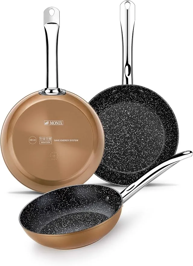 Set de 3 Sartenes Monix Copper (20-24-28 cm) con 34% de Descuento