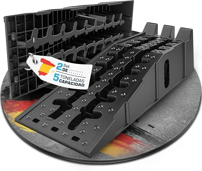SELLOGX Rampas de Elevación para Coche (2 Piezas) - Capacidad 5 Toneladas