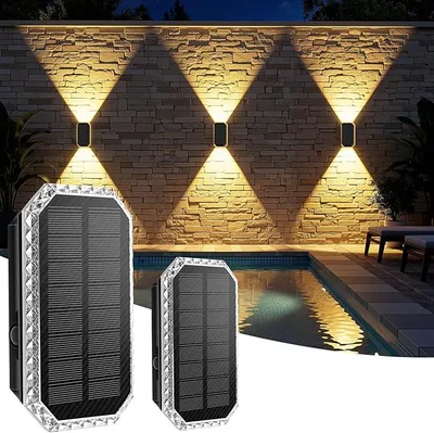 Aplique Solar de Pared Lámpara Solar Exterior Pack de 2