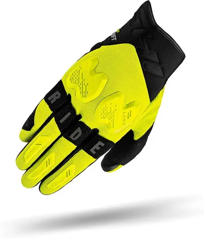 SHIMA Drift GLV Guantes Moto Hombre Cuero Homologados Corto Verano Motos Guante Ventilado Certificatos con Protección Motorista Racing Protecciones Ventilación Verão (Masculino, Fluo, 3XL)