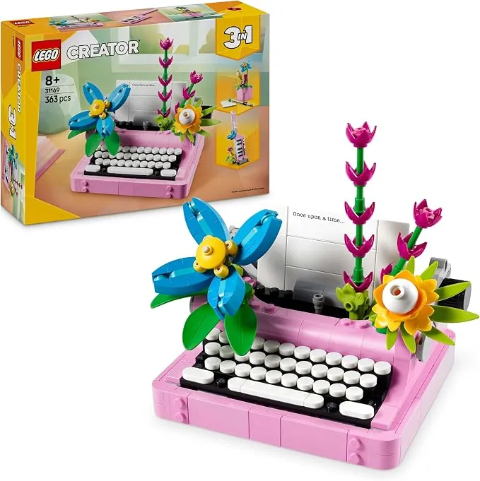 LEGO Creator 3 en 1 Máquina de Escribir con Flores de Juguete