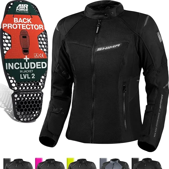SHIMA RUSH Chaqueta Moto Mujer AIRFORCE Protector Espalda Impermeable