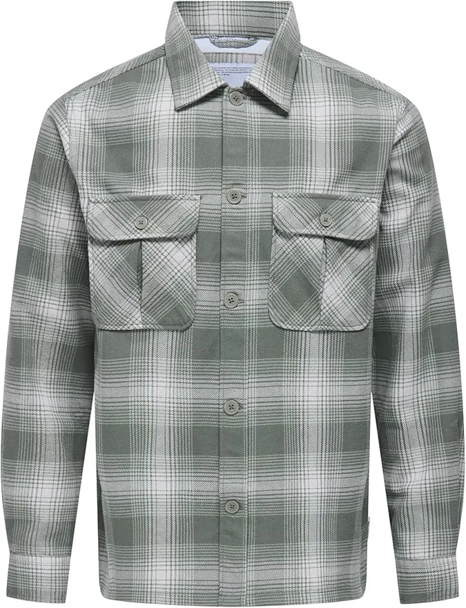 ONLY & SONS Onscedric Life Check Noos - Camiseta de Manga Corta