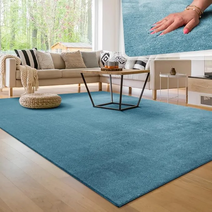 Paco Home Alfombra Moderna y Suave para Salón 240x340 cm Turquesa