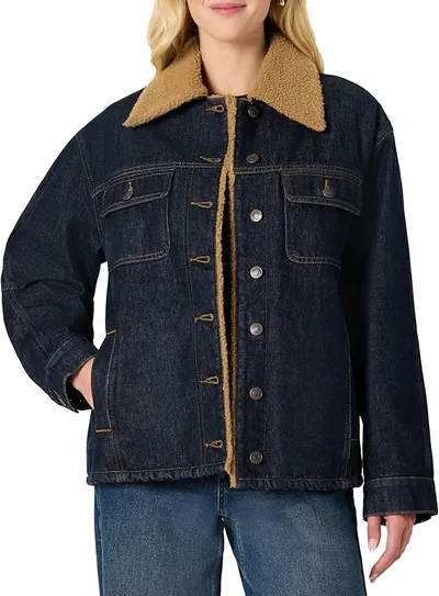 Amazon Essentials Chaqueta Vaquera con Forro de Vellón Sintético