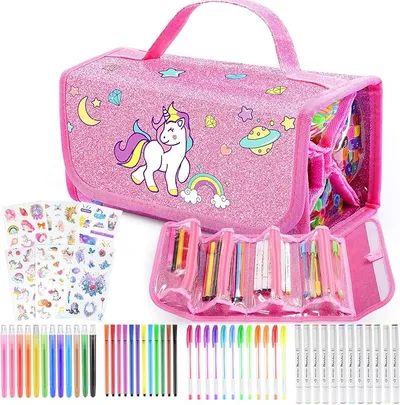 HappyGoLucky Maletin Pinturas para Niños Acuarelas Marcadores