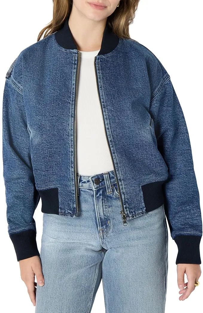 Amazon Essentials Chaqueta Vaquera Bomber de Corte Holgado Mujer