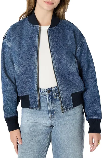 Amazon Essentials Chaqueta Vaquera Bomber de Corte Holgado Mujer