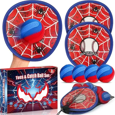 HaoVrisn Juguetes niños de Lanzar y Atrapar, Juegos Exterior Niños con Pelotas Autoadhesivas, Ideal Juegos para Piscina y Juguete de Playa, Perfecto Regalo Niño 3-12 Años