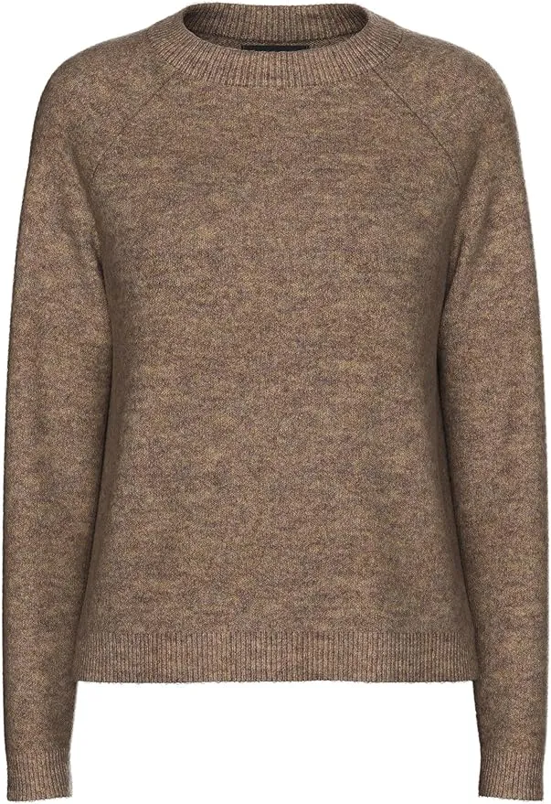 PIECES Jersey para Mujer PCJULIANA LS O-Neck Knit Noos BC Fossil