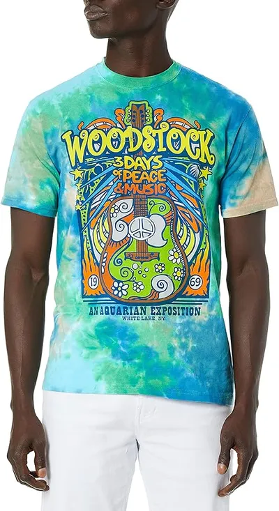 Liquid Blue Woodstock Music Festival T-Shirt Logo Hombre talla S
