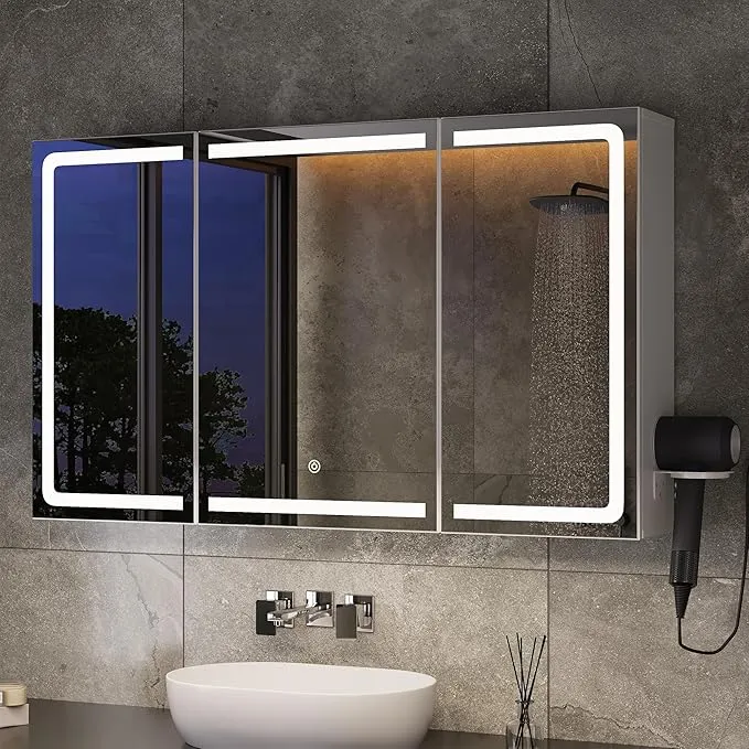 Armario Espejo Xbro para Baño con Luz y Enchufe