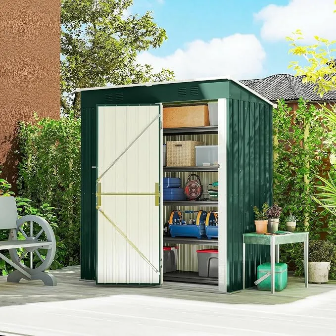 Caseta de Jardín Outsunny Resistente al Viento y Nieve con Puerta Segura