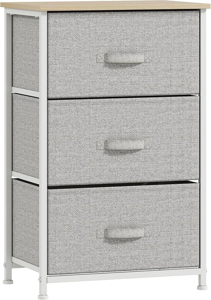 Cajonera HOMCOM de 3 Cajones de Tela para Ordenar tu Hogar