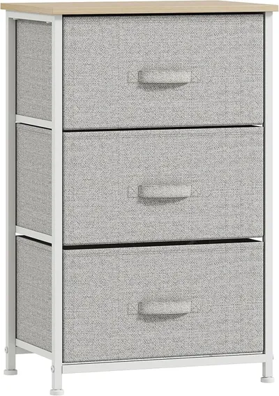 Cajonera HOMCOM de 3 Cajones de Tela para Ordenar tu Hogar