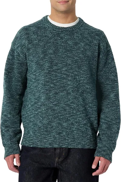 Jersey de Punto Holgado Hombre Amazon Essentials - Verde Oscuro Marga