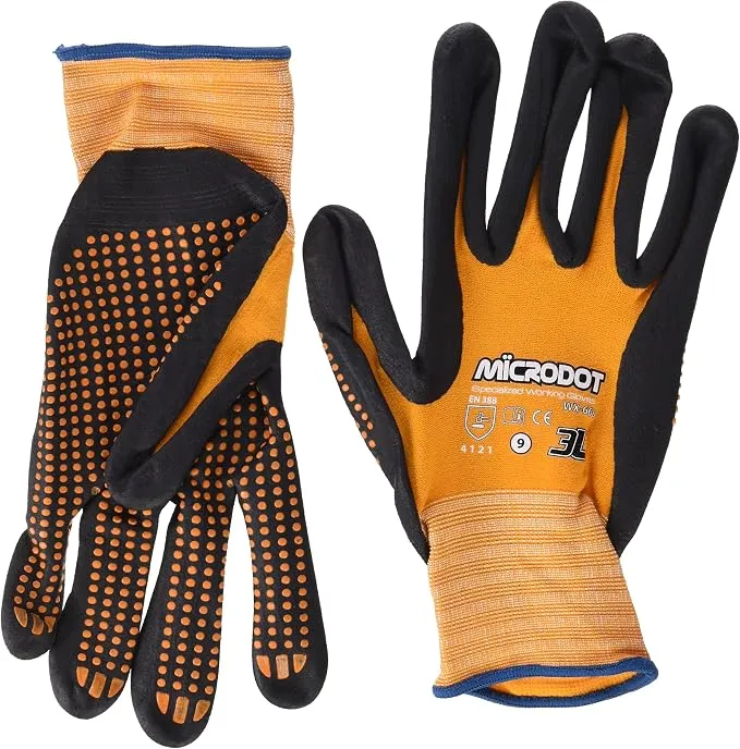 Silbor Guante Nylon-Nitrilo T-9 sin Costuras Microdot