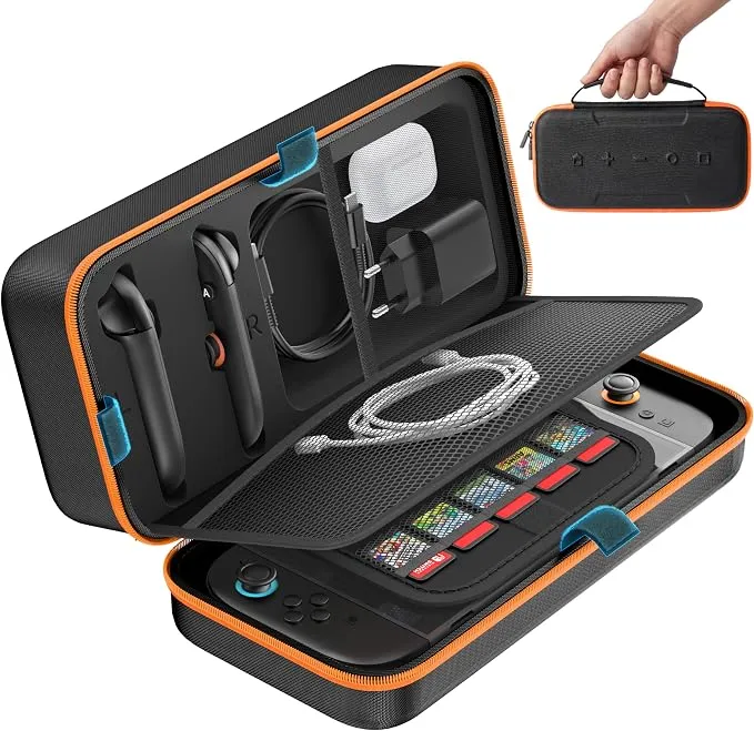 Funda Protectora de Transporte para Nintendo Switch con 26 Ranuras y Compartimentos