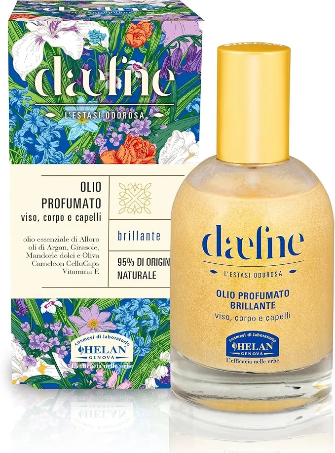 Helan Daefne - Aceite para Cabello, Cuerpo y Rostro Spray Seco Iluminador Perfumado