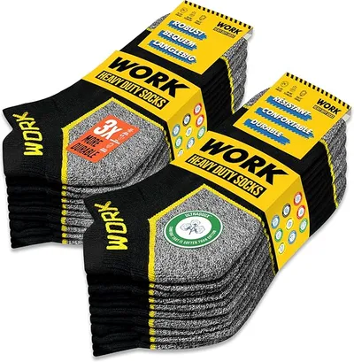 SOXCO 10 Pares Calcetines Tobilleros Hombre Trabajo Calcetines Cortos WORK Socks